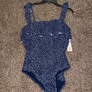 Kona Sol BNWT Navy Blue Polka Dot Swimsuit
